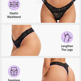 Elegant Comfort Floral Lace Thong (6 Pack)