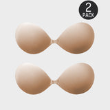 Front Closure Adhesive Invisible Push-Up Bra (2 Pairs)