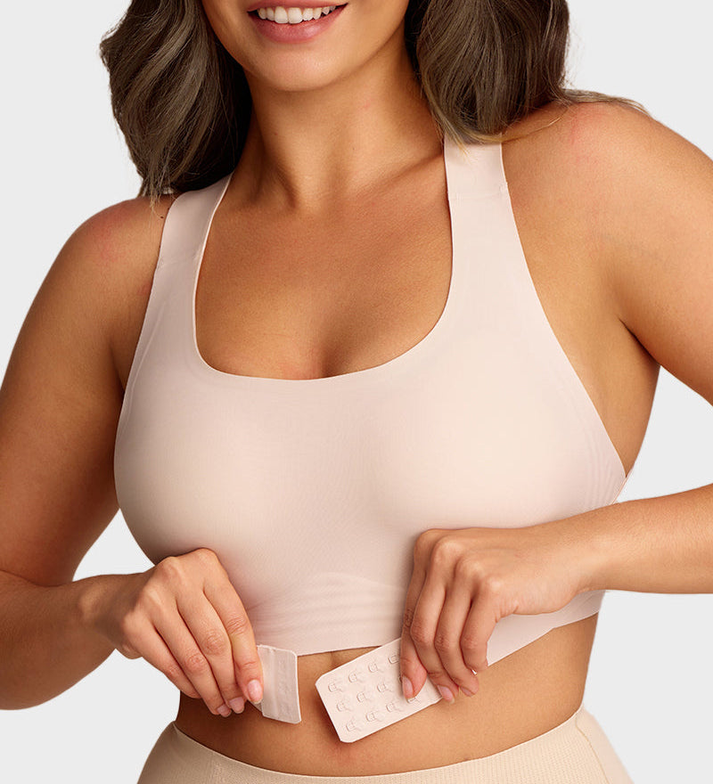 Front Closure Cross-Back Wireless Posture Bra