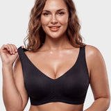 Full-Coverage Wireless V-Neck Support Bra