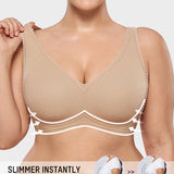 Full-Coverage Wireless V-Neck Support Bra