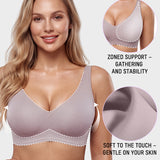 Full-Coverage Wireless V-Neck Support Bra