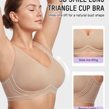 Full-Coverage Wireless V-Neck Support Bra