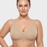 Full-Coverage Wireless V-Neck Support Bra
