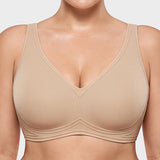 Full-Coverage Wireless V-Neck Support Bra