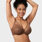 Full Coverage Lace Minimiser Bra - Petal