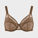 Full Coverage Lace Minimiser Bra - Petal