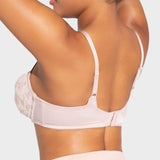 Full Coverage Lace Minimiser Bra - Petal