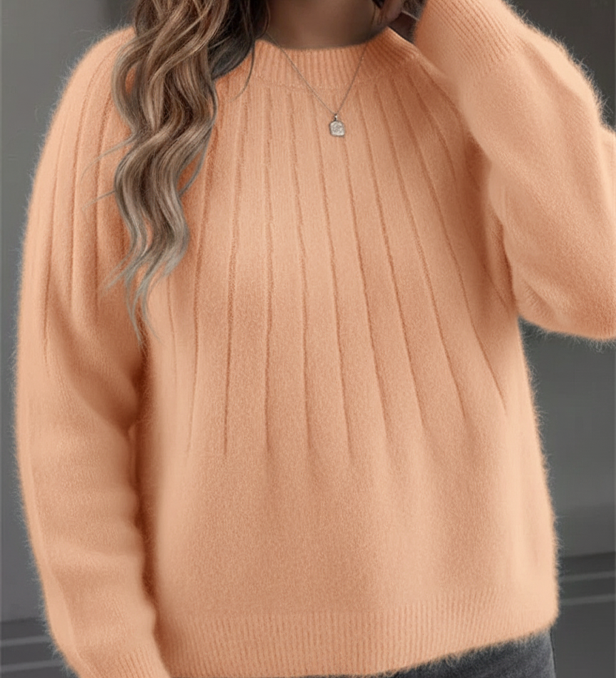 Soft Ribbed Knit Sweater for Women