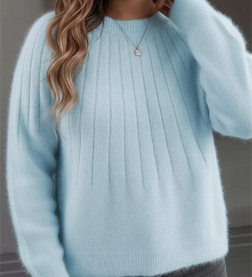 Soft Ribbed Knit Sweater for Women
