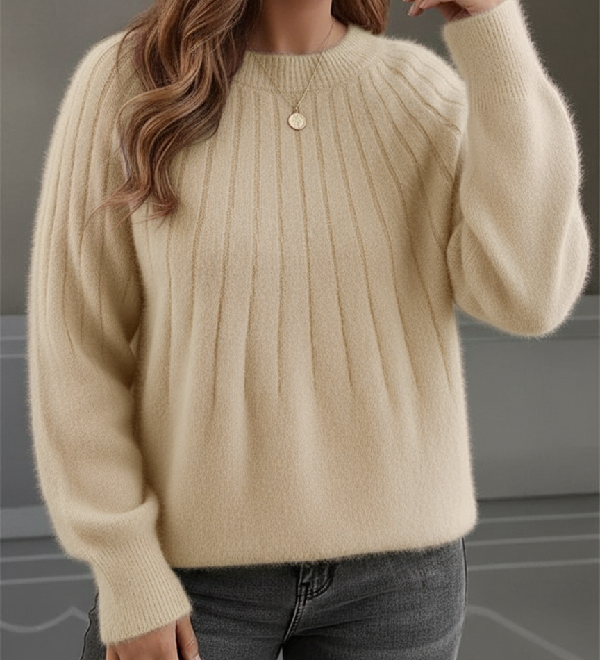 Soft Ribbed Knit Sweater for Women