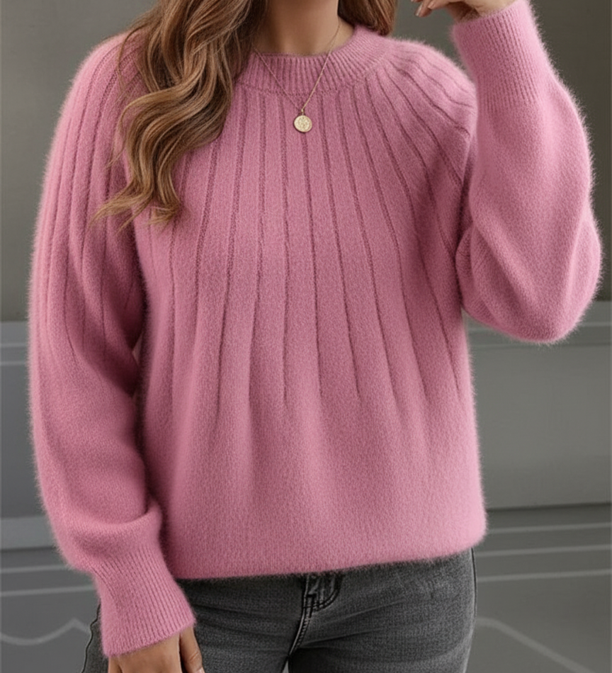 Soft Ribbed Knit Sweater for Women