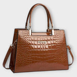 Sunniva | Glossy Croco Handbag