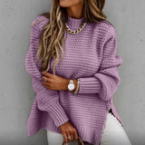 Women's mock-neck sweater - Elegant and soft