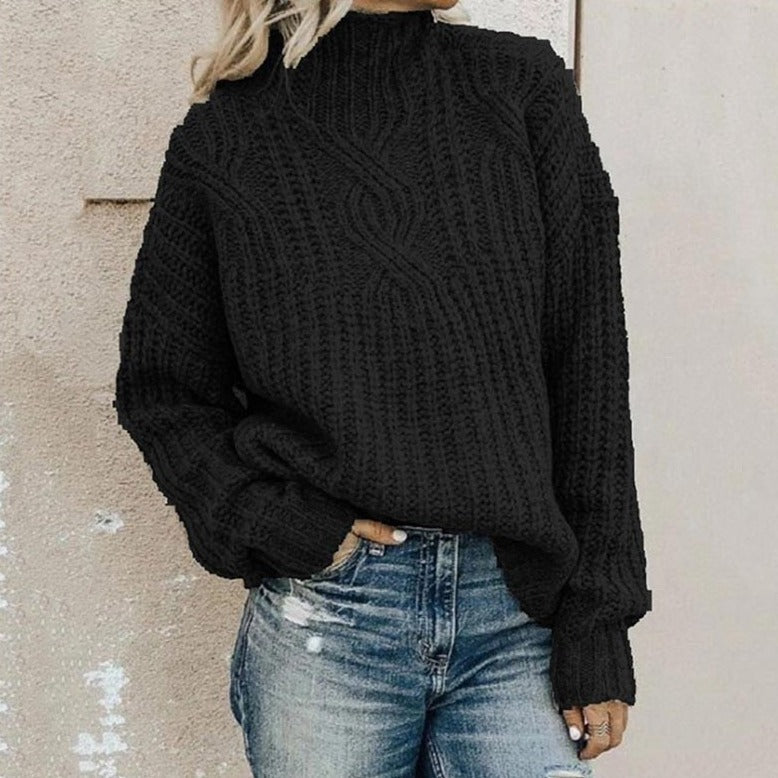 Comfortable Turtleneck Sweater for Women – Thick Knit with Relaxed Fit