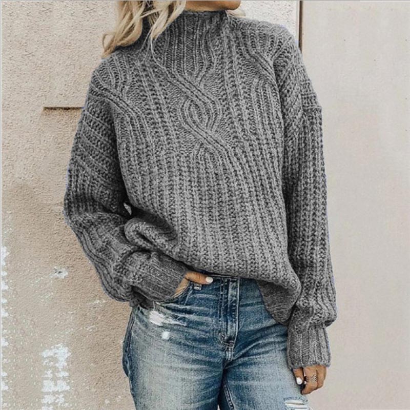 Comfortable Turtleneck Sweater for Women – Thick Knit with Relaxed Fit