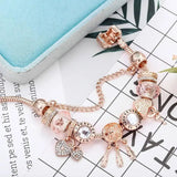 Pink Dreamcatcher Bracelet with Included Sterling Silver Charms