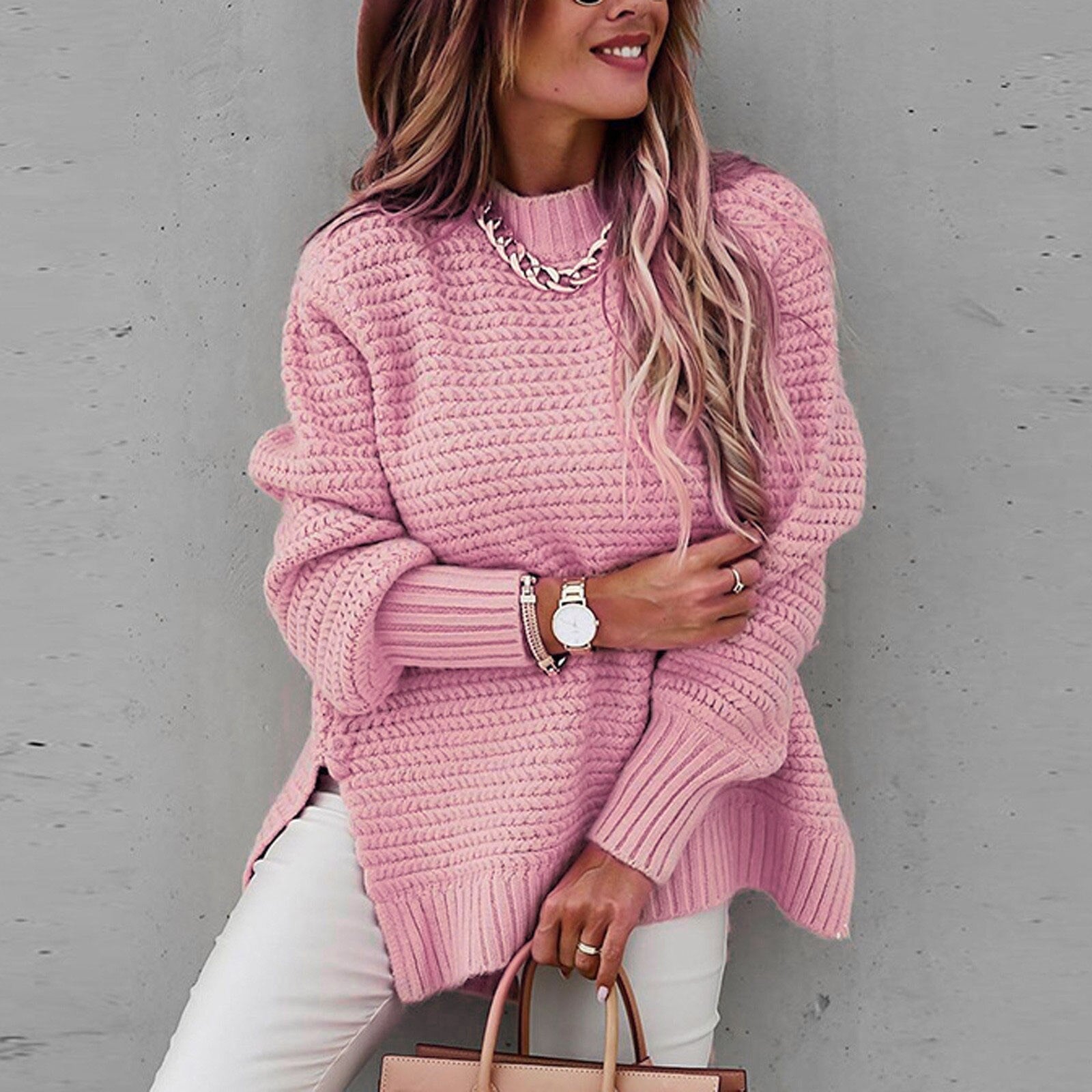 Women's mock-neck sweater - Elegant and soft