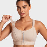 High-Impact Adjustable Zip-Front Sports Bra
