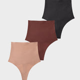 High Waist Mesh Tummy Control Thong (3 Pack)