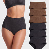 High Waist Seamless Leopard Tummy Brief (6 Pack)