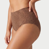 High Waist Seamless Leopard Tummy Brief (6 Pack)