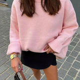 Trendy Loose-Fitting Round-Neck Sweater for Women – Stylish and Comfortable