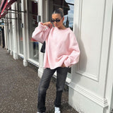 Trendy Loose-Fitting Round-Neck Sweater for Women – Stylish and Comfortable