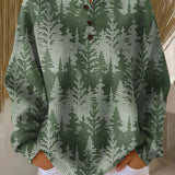 Alma | Jumper in Green with Forest Design