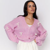 Oversized Mini Bow Cardigan