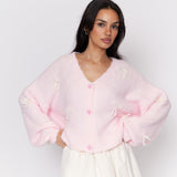 Oversized Mini Bow Cardigan