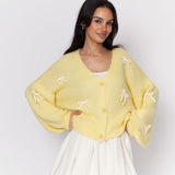 Oversized Mini Bow Cardigan