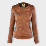 Ohnne | Modern leather jacket with a hood and timeless design