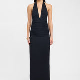 Lerata | elegant long dress with buttoned collar