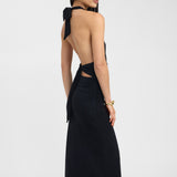 Lerata | elegant long dress with buttoned collar