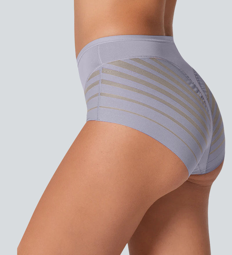 Seamless Breathable Lace Mid-Rise Panties