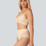 Seamless Breathable Lace Mid-Rise Panties