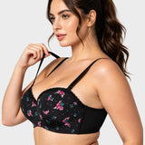 Lace Trim Molded Cup Underwired Bra with Removable Straps