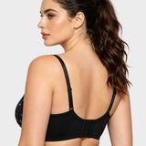 Lace Trim Molded Cup Underwired Bra with Removable Straps