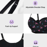 Lace Trim Molded Cup Underwired Bra with Removable Straps