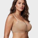 Lace Trim Molded Cup Underwired Bra with Removable Straps