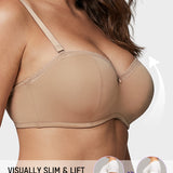 Lace Trim Molded Cup Underwired Bra with Removable Straps