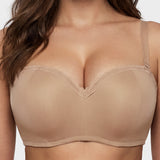 Lace Trim Molded Cup Underwired Bra with Removable Straps