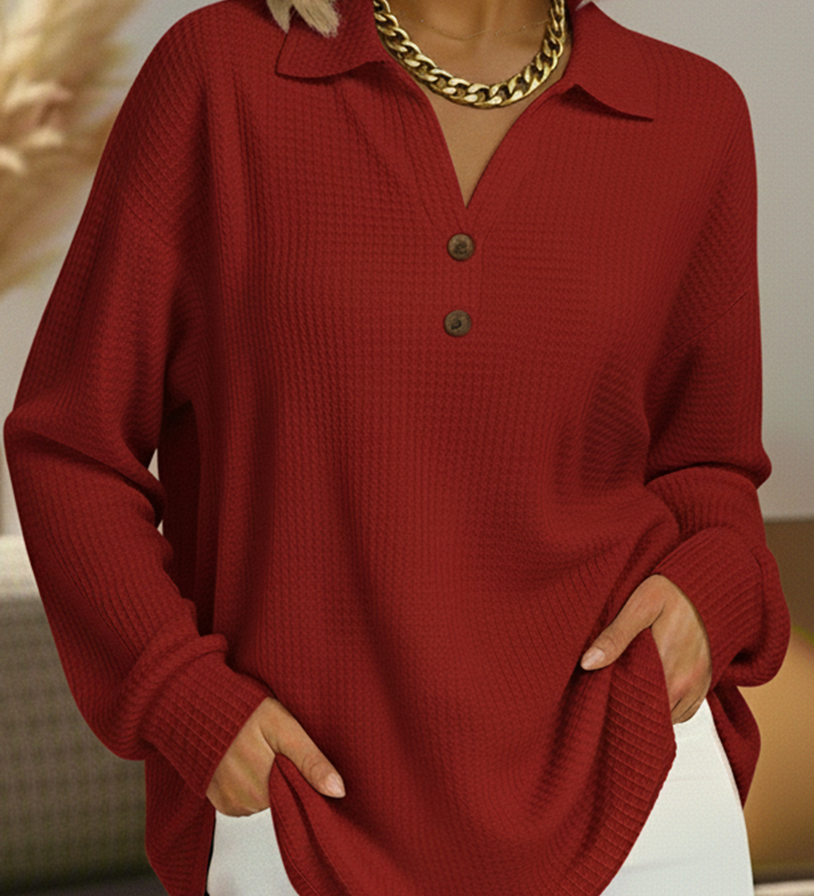 Elke | Simple Jumper with Shirt Collar