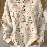 Sonja | Cream Jumper with Small Fir Trees