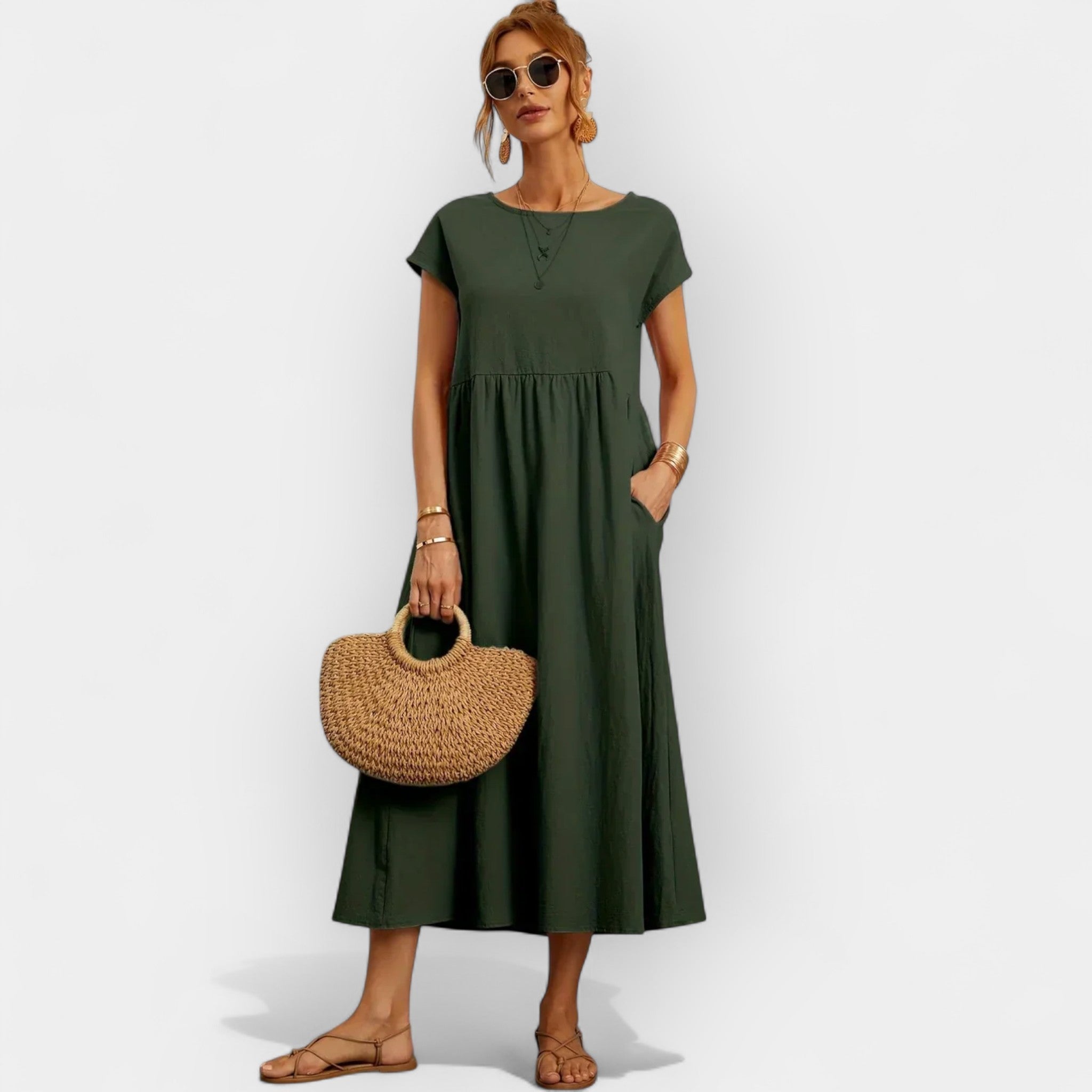Linen | Lightweight Cotton Dress with Pockets