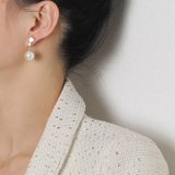 Chic Silver Earrings with Pearl