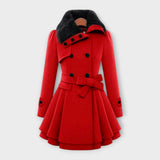 Emma | Elegant coat with a faux fur collar