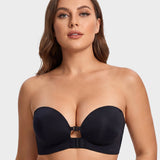 No-Slip Front Closure Push-Up Strapless Bra