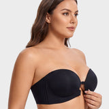 No-Slip Front Closure Push-Up Strapless Bra